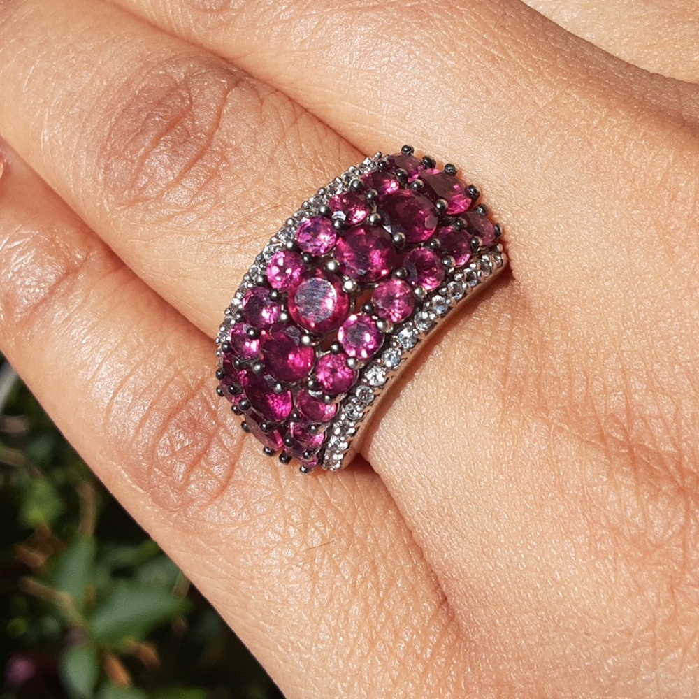925 Rhodolite Garnet And Zircons. Price Is Firm. - Picture 4 of 5